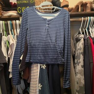 Striped Blue Long Sleeve Top